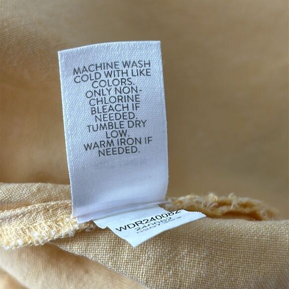 Pure Jill Linen Patch-pocket Shirtdress Size S Petite Yellow Button-Up Layering - Picture 7 of 12